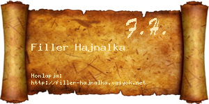 Filler Hajnalka névjegykártya